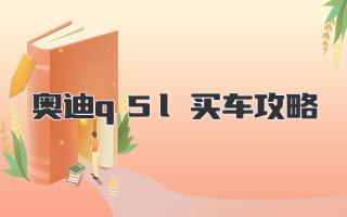 奥迪q5l买车攻略