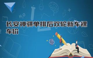 长安神骐单排后双轮新车裸车价