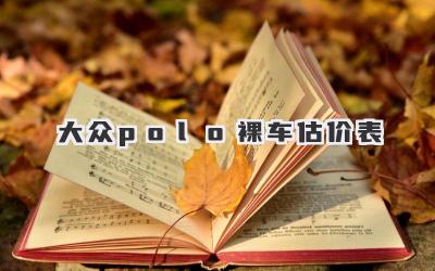 大众polo裸车估价表