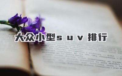 大众小型suv排行