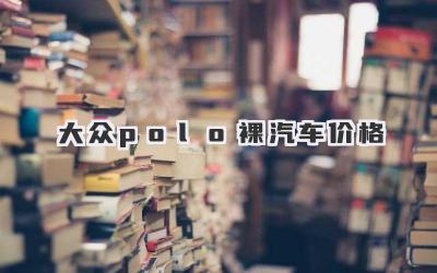 大众polo裸汽车价格