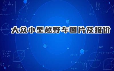 大众小型越野车图片及报价