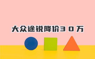 大众途锐降价30万