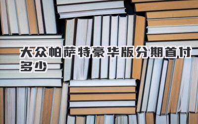 大众帕萨特豪华版分期首付多少