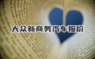 大众新商务汽车报价